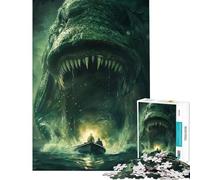 Puzzle Adulte 1000 pièces Gueule de Monstre Marin Difficile et Stimulant Améliore la mémoire Jouet éducatif pour Les 14 Ans et Plus (50x75cm)
