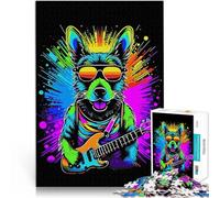 Puzzle Adulte 1000 pièces Guitare ÉLECTRIQUE Dog Séjour Anti-Stress pour Tuer Le Temps Liste de souhaits avec Le Père Noël 52x38cm