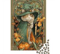 Puzzle Adulte 1000 Pièces Halloween Cat Art Print-1 Puzzle Adulte Jeux De Famille Modèle À Assembler Offre Spéciale Cadeaux pour Toute La Famille 38x26cm/1000pcs
