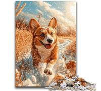 Puzzle Adulte 1000 pièces Happy Corgi pour et à partir de 14 Ans Jouets de Jeu Car C'est Un pour Toute la Famille 50x75cm