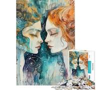 Puzzle Adulte 1000 pièces Harmonie des Jumeaux cosmiques Décoration Murale Cadeau pour Femmes Amis et Famille (50x75cm)