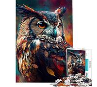 Puzzle Adulte 1000 pièces Hibou Animal pour Anniversaire Noël Jeu de découpe de précision et de Manipulation pour Les 14 Ans et Plus (38x26cm)