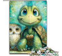 Puzzle Adulte 1000 pièces Hibou et Tortue, Puzzle 1000 pièces, décoration d'intérieur, Cadeau, Jeu de réflexion (Taille 26x38cm)