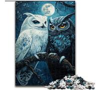 Puzzle Adulte 1000 pièces, Hibou Noir et Blanc, éléphant, Jeu intellectuel, Cadeau d'anniversaire, décoration Murale pour 14 Ans et Plus (Taille 50x75cm)