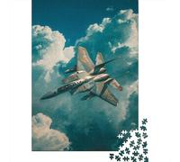Puzzle Adulte 1000 Pièces High-Performance Military Jet Aircraft Puzzle pour Adolescents Course De Vitesse Manuelle Liste De Souhaits avec Le Père Noël Jeu Stimulant Jouets 70x50cm/1000pcs