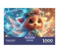 Puzzle Adulte 1000 Pièces Idée Cadeau Fée Étoilée Volante - Écureuil Lumineux Magique Effets Cosmiques, Jeu Difficile Stimulant Décoration Murale 52x38cm