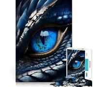 Puzzle Adulte 1000 pièces Œil de Dragon Bleu Bords Nets,Jeu de Construction et de Concentration,Jeu de détente Relaxant,Cadeau de Noël (38x26cm)