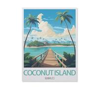 Puzzle Adulte 1000 Pièces，Île Coconut Hawaii，Puzzle Classique Jouet Jeu De Puzzle Unique Décorations pour La Maison Et Cadeaux Puzzle pour Enfants Et Adultes（50x70cm）-IG29