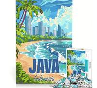 Puzzle Adulte 1000 pièces, île de Java, Indonésie, décoration Murale, Cadeau d'anniversaire Unique 38x26cm