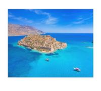 Puzzle Adulte 1000 Pièces，Île de Spinalonga dans Le golfe d’Elounda, Crète，Décor À La Maison Dessin Animé Paysage Jeu De Décompression Cerveau Défi Difficulté Jouet Éducatif （38x26cm）-X77