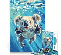Puzzle Adulte 1000 pièces illustrant Un Koala sous-Marin Jeu de réflexion Cadeau Découpe de Haute précision Activité relaxante à Faire en Groupe à l'intérieur (38x52cm)