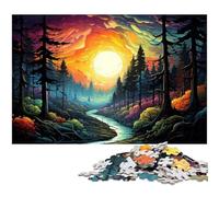 Puzzle Adulte 1000 pièces Illustration Couleur de la forêt de Bialowieza Puzzle avec Affiche et fiche de Questions réponses Assorties (1000 pièces 38 x 26 cm)