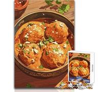 Puzzle Adulte 1000 pièces-Illustration de délicieuses boulettes de Viande en Sauce-Idéal pour des Moments conviviaux en Famille,des soirées Jeux et Anti-Stress,ou comme Cadeau de Noël Secret 38x52cm