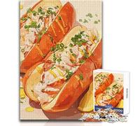 Puzzle Adulte 1000 pièces, Illustration de Rouleaux de Homard et Citron, Jeu Relaxant, Passe-Temps idéal pour Un W nd à la Maison, Cadeau de Noël Secret, Format 38x26cm
