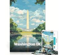 Puzzle Adulte 1000 pièces Illustration du Monument de Washington DC Jeu de précision Jouet cérébral Intelligent pour Passer Le Temps Libre Cadeau d'anniversaire pour l'esprit (38x26cm)