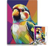Puzzle Adulte 1000 pièces, Illustration Pop Art de chardonneret coloré, 50x75cm Jeu d'éveil Amusant et Original, idéal comme Cadeau Surprise