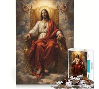 Puzzle Adulte 1000 pièces JÉSUS-Christ Roi ÉTERNEL Décoration Murale Décoration Parfaite Cadeau d'anniversaire Unique 38x52cm