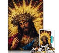 Puzzle Adulte 1000 pièces, Jésus doré, Difficile, Jouet Anti-Stress, idéal comme Cadeau pour Toute la Famille, pour Les Enfants de 14 Ans et Plus, 38x26cm