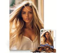 Puzzle Adulte 1000 pièces Jeune Mannequin Blonde Exercice Intelligent, détente, Bords précis, Cadeau de Noël (50x75cm)