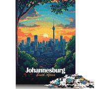 Puzzle adulte 1000 pièces Johannesburg Afrique du Sud Paysage urbain Illustration Puzzle adulte Puzzle en carton Puzzle drôle Jeux 38x26cm/1000 pièces