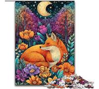 Puzzle Adulte 1000 pièces Jungle Fox Puzzle DIY Décoration, Défi cérébral, pour Adulte, Famille, Cadeau de Vacances 50x75cm