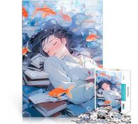 Puzzle Adulte 1000 pièces La Belle au Bois Dormant avec Un Poisson Rouge Jeu intellectuel Jeu éducatif pour Anniversaire, Noël 50x70cm