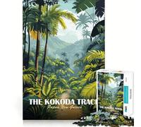 Puzzle Adulte 1000 pièces La Piste Kokoda, Papouasie-Nouvelle-Guinée Bords impeccables Jeu de Concentration mentale Amusant et Calme Décoration de Noël (38x52cm)
