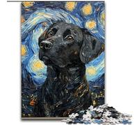Puzzle Adulte 1000 pièces Labrador sous Le Ciel Nocturne, Puzzle 1000 pièces, activité de cohésion familiale, Cadeau de décoration intérieure, Jeu de Jouets en Famille (Taille 26x38cm)