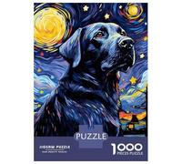 Puzzle Adulte 1000 Pièces Labrador Starry Night Puzzles pour Adolescents - Anti-Stress - Chaque Pièce Est Unique - Jeu Stimulant 38x26cm/1000pcs