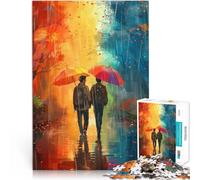 Puzzle Adulte 1000 pièces l'amour sous la Pluie Aidez Le Cerveau à exercer des Jouets addictifs pour cultiver la Patience Décoration Parfaite 38x26cm