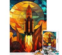 Puzzle Adulte 1000 pièces Lancement de fusée Spatiale Jeu de Construction Cadeau d'anniversaire Jeu en Famille Pièces de Formes aléatoires Parfaitement emboîtables Dimensions 38x26cm