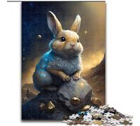 Puzzle Adulte 1000 pièces Lapin coloré en Bois, activité Amusante à la Maison 50x75cm, activité de Jeu familiale captivante