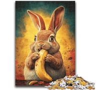 Puzzle Adulte 1000 pièces Lapin Heureux pour et à partir de 14 Ans Jouets de Jeu Car C'est Un pour Toute la Famille 50x75cm