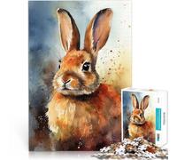 Puzzle Adulte 1000 pièces Lapin Mignon Aidez Le Cerveau à exercer des Jouets addictifs pour cultiver la Patience Une œuvre d'art 52x38cm