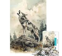 Puzzle Adulte 1000 pièces l'appel de la forêt du Loup Jeu éducatif Stimulant décoration Murale Cadeau d'anniversaire (50x75m)