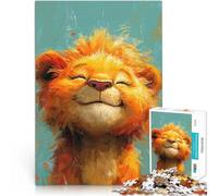 Puzzle Adulte 1000 pièces Le Bonheur du Lion ensoleillé Jeu Familial Anti-Stress Défi Difficile Jeu de défi Unique 38x26cm