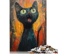 Puzzle Adulte 1000 pièces Le Chat Qui hurle Puzzle Interaction avec Les Membres de la Famille 1000 pièces (38 x 26 cm)