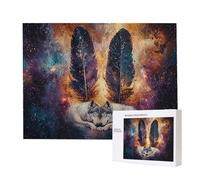 Puzzle Adulte 1000 Pièces Le loup à plumes 75 x 50cm Puzzles pour Adultes Jeu éducatif Défi Jouets 1000 Pièces Puzzles pour Adultes Enfants, Puzzle de Bricolage Coloré pour la Décor de la Maison m-969