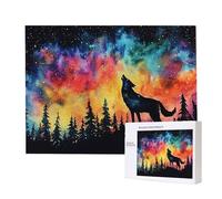 Puzzle Adulte 1000 Pièces Le Loup étoilé 75 x 50cm Puzzles pour Adultes Jeu éducatif Défi Jouets 1000 Pièces Puzzles pour Adultes Enfants, Puzzle de Bricolage Coloré pour la Décor de la Maison m-897