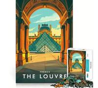 Puzzle Adulte 1000 pièces Le Louvre France Bords impeccables Jeu de Concentration mentale Amusant et Calme Décoration de Noël (38x52cm)
