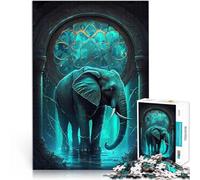 Puzzle Adulte 1000 pièces Le Monde Mythique de l'éléphant Compétition de Vitesse Manuelle pour la décoration intérieure 52x38cm