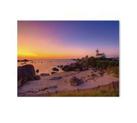 Puzzle Adulte 1000 Pièces，Le Phare de Pontusval dans la région de Finistère au Coucher du Soleil，Jeu De Décompression Cerveau Défi Difficulté Jouet Éducatif pour Enfants Puzzle Puzzles（38x26cm）-AB53