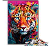 Puzzle Adulte 1000 pièces Léopard Africain en Carton, idéal pour Les Adolescents et Les familles, idéal comme Cadeau de Noël(1000 pièces, 26x38cm)