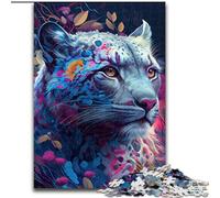 Puzzle Adulte 1000 pièces Léopard des neiges coloré en Bois, Jeu Familial interactif, adapté aux 14 Ans et Plus 50x75cm pour Jeu interactif en Famille