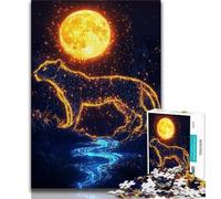 Puzzle Adulte 1000 pièces Léopard doré, Jeux éducatifs, décoration d'intérieur, Cadeau d'anniversaire, décoration Murale (Taille 75x50cm)