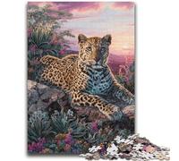Puzzle Adulte 1000 pièces Léopard Fantastique Jeu Stimulant et Jeu Familial Décoration Murale Cadeaux d'anniversaire et de Noël Uniques 26x38cm