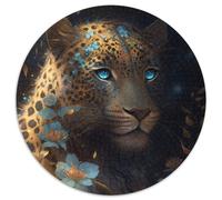 Puzzle Adulte 1000 pièces Léopard Fantastique Puzzle Rond 1000 pièces Idéal pour décorer et stimuler Le Cerveau Cadeau 67,5 x 67,5 cm