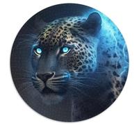 Puzzle Adulte 1000 pièces Léopard Fantastique Puzzle Rond 1000 pièces Idéal pour décorer et stimuler Le Cerveau Cadeau 67,5 x 67,5 cm