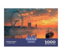 Puzzle Adulte 1000 Pièces Les Monuments emblématiques du Royaume-Uni Paysage de Londres, Jeu Éducatif Défi Jouets, Familiale Décoration Murale Cadeau, pour Adultes Enfants 70x50cm/1000pcs