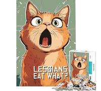 Puzzle Adulte 1000 pièces Lesbiennes mangent ce Que CatShock Jeu éducatif et Stimulant pour Toute la Famille idée Cadeau (50x75cm)